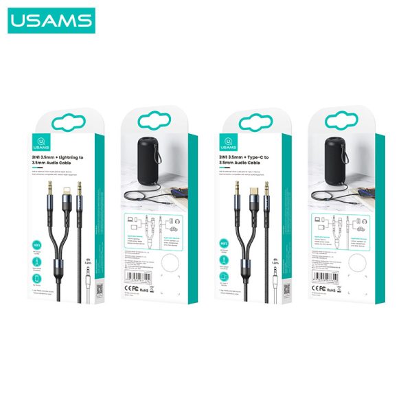 کابل تبدیل لایتنینگ / AUX به AUX یوسمز مدل us-sj554 طول 1.2 متر