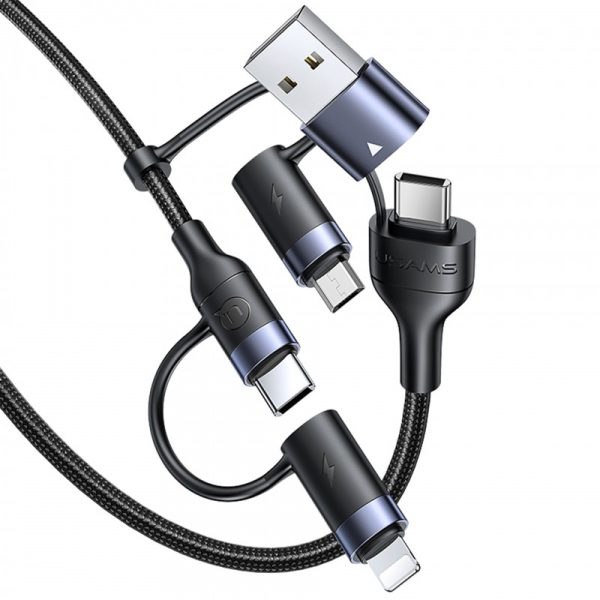 کابل تبدیل USB-c/USB به microUSB/USB-C /لایتنینگ یوسمز مدل US-SJ547 طول 1.2 متر