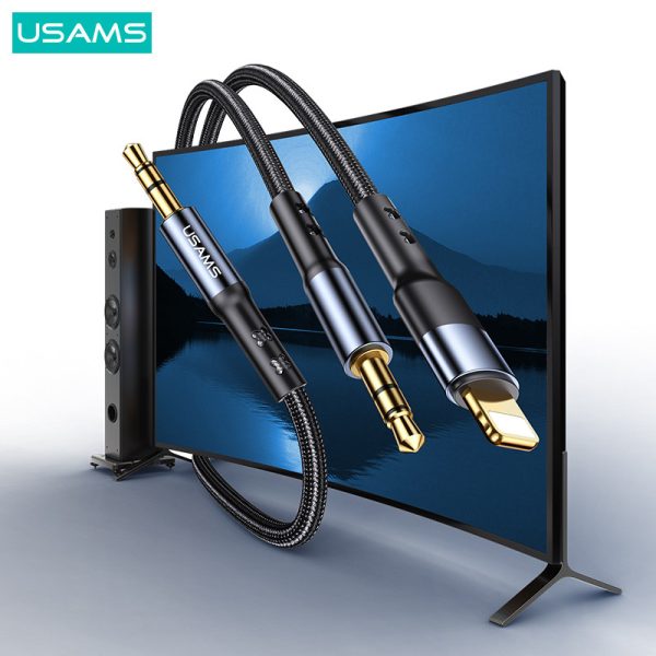 کابل تبدیل لایتنینگ / AUX به AUX یوسمز مدل us-sj554 طول 1.2 متر