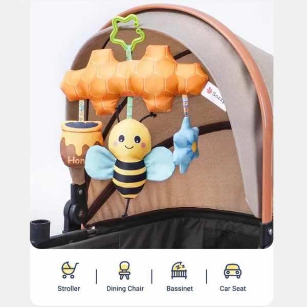 آویز موزیکال تخت کودک سوزی طرح زنبورعسل مدل WLTH21-958